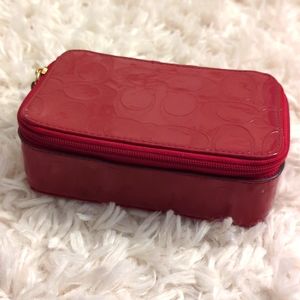 Coach Travel Jewelry Case Red Logo